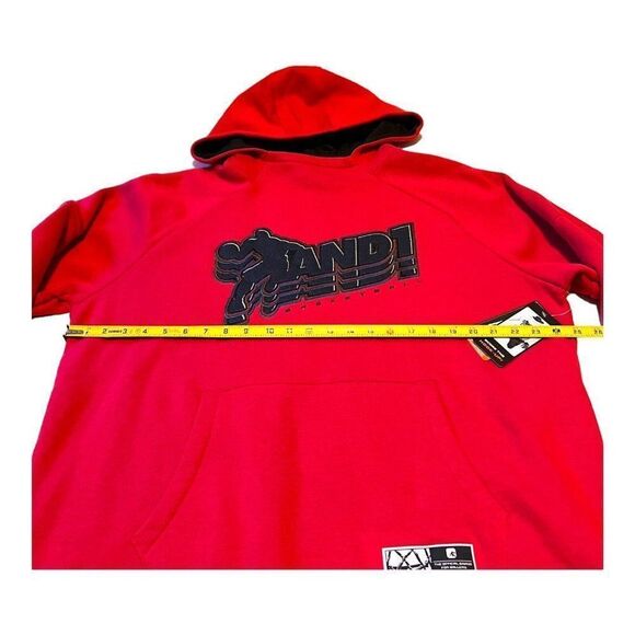 And1 Mens Red Basketball Hoodie XL New With Tags Sweatshirt Athletic Sport - Picture 6 of 8